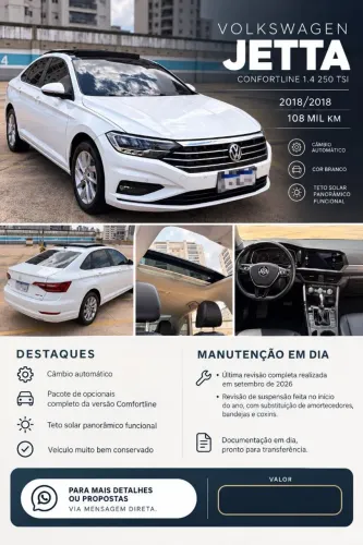 Volkswagen Jetta Comfort. 250 TSI 1.4 Flex 16V Aut. 2018