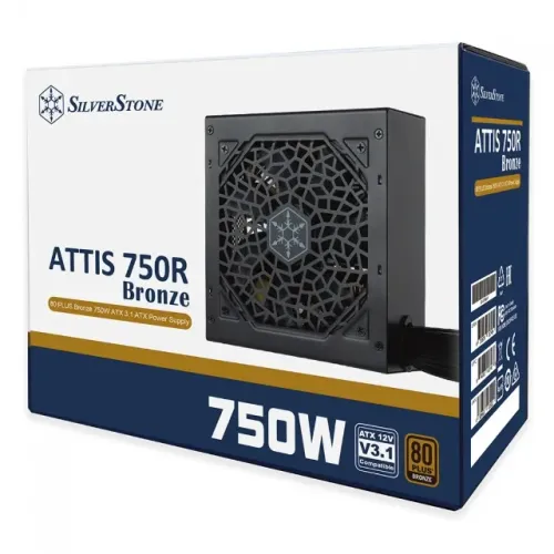 Fonte SilverStone ATTIS 750R, 750W, 80 Plus Bronze, PFC Ativo, Cabos Flat