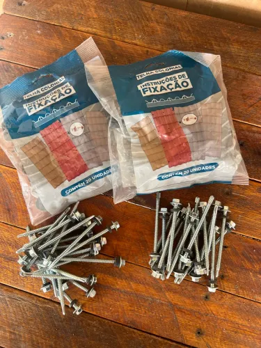 40 Kits fixação Telhas de PVC cor concreto