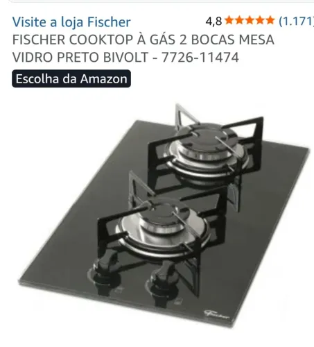 Cooktop Fischer 2 bocas a gás