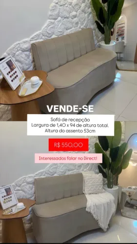Sofá recepção orgânico 1,40x 94 de altura total