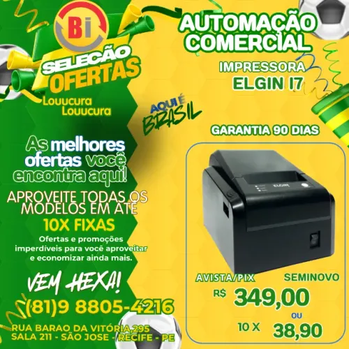Impressora Térmica Elgin I7  Não Fiscal Serrilha USB