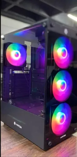 Gabinete Gamer Hayom GB1749 Mid Tower 4 Fans Preto ATX/M-ATX Vidro Temperado