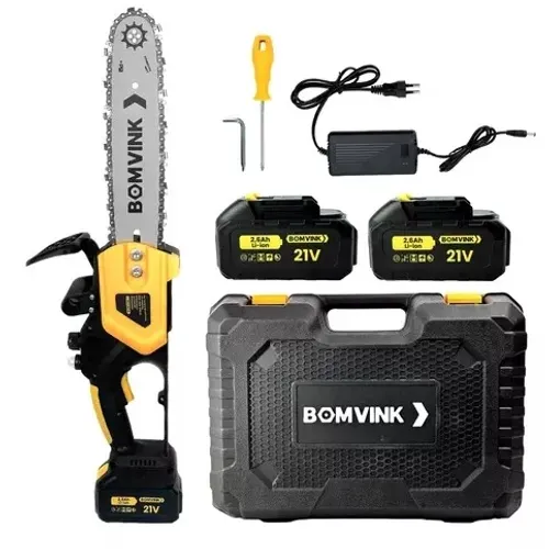 Motosserra a Bateria Portátil Potencia 600W 2x Baterias 21v 2600mAh 12 Polegadas