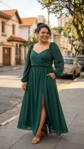 Vestido de festa/ culto/ comemorações plus size veste 48 G1