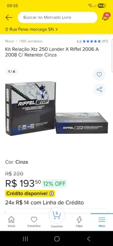 Kit coroa, pinhão e corrente com retentor para xtz 250