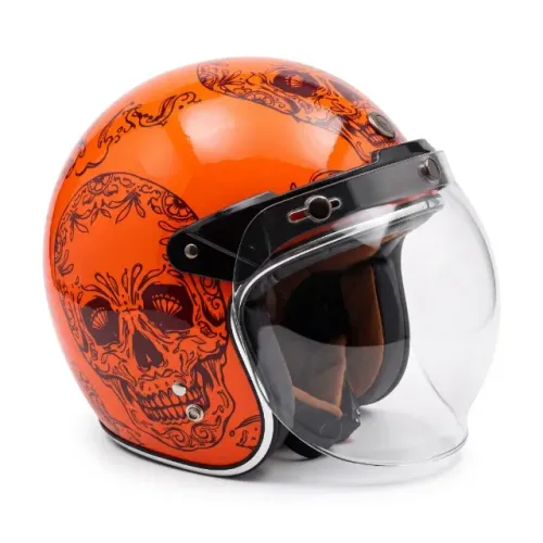 Capacete para moto TORC Laranja modelo americano tamanho pequeno
