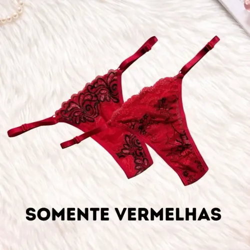Calcinha - bordadas-vermelhas