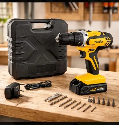 Parafusadeira e Furadeira de Impacto Vonder 20V com Bateria bivolt