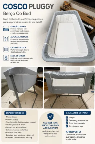 VENDO COSCO PLUGGY 300 - BERÇO PORTÁTIL
