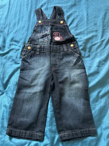 Jardineira TAM 2 jeans escuro baseball