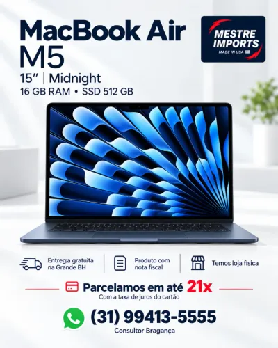 MacBook Air M5 15 16GB SSD 512GB Lacrado Loja Física