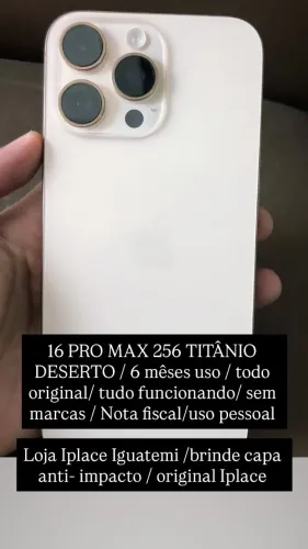 Celular IPhone 16 Pro Max 256 Titânio Deserto