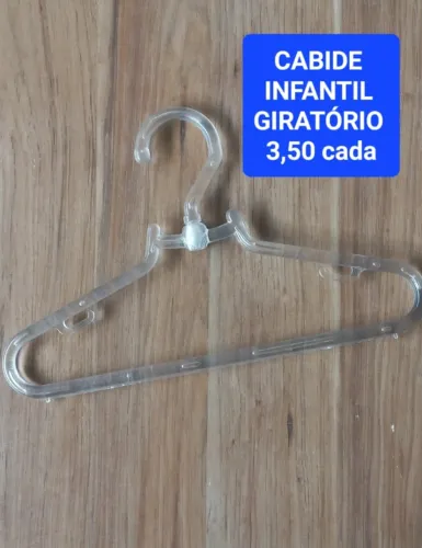 CABIDE ACRÍLICO INFANTIL RESISTENTE GIRATÓRIO KIT COM 10 PEÇAS 
