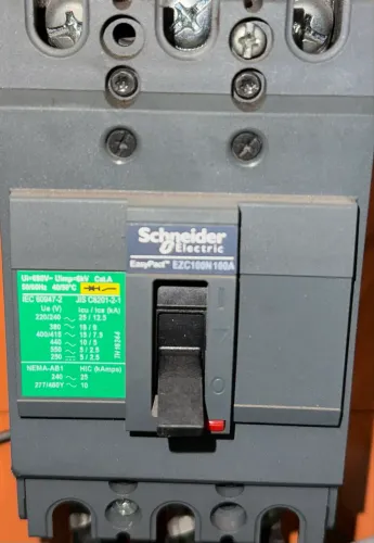 Disjuntor Térmico Fixo 100a 240vca 25ka Schneider