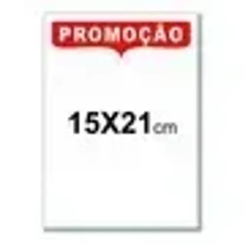 Cartaz placa promoção branco em cartão duplex 15x21cm c/ 200un