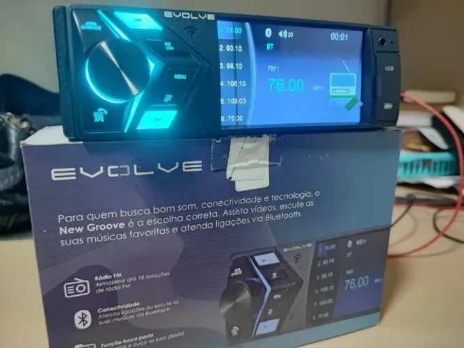 Mp5 Player Evolve Bluetooth Entrada Para Camera de Ré