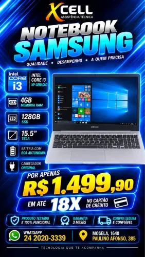 Notebook Samsung I3 10° geração