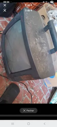TV antiga estilo retrô (tubo) - funcionando, só precisa limpar