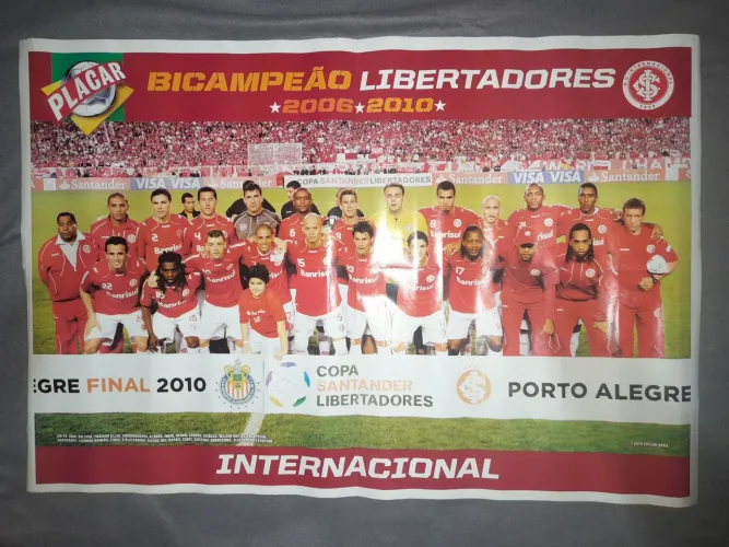 Pôster gigante Placar Bicampeão Libertadores Internacional 2010