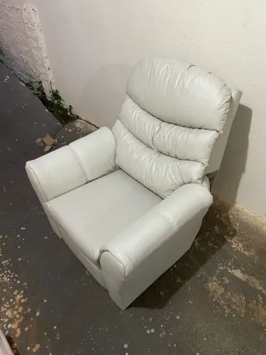 Cadeira Do Papai Reclinável Grande Confortavel Corino branco