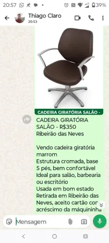 cadeira idraulica para salão escritório etc