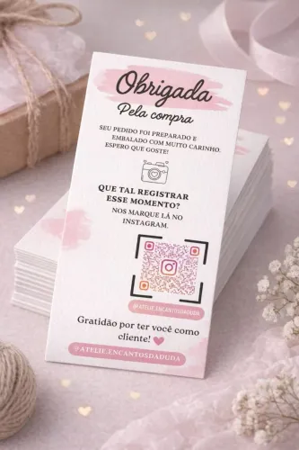 Cartão de Agradecimento Personalizado com QR Code