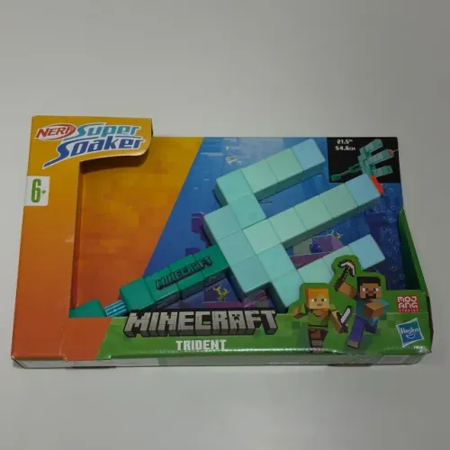 Pistola de Água Nerf Super Soaker - Minecraft Tridente