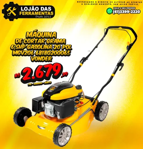 Máquina de Cortar Grama 6,5Hp Gasolina 20 Pol MGv206  * Vonder