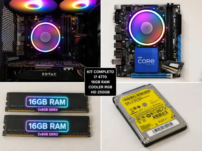 Kit I7 4770 +16Gb de Ram + Coller Rgb + HD 250gb