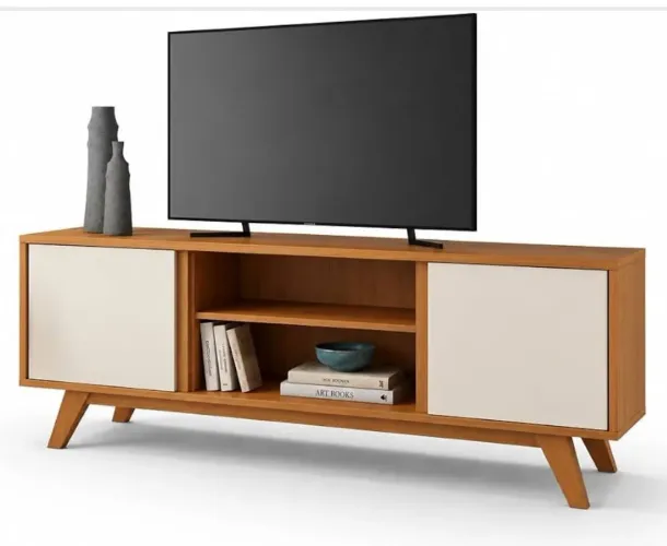 Rack Turim 2 Portas Tv Até 50 Pés Madeira Sala/quarto Dullar Cor Cedro/ OFF