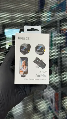 Microfone lapela sem fio duplo Android/Iphone