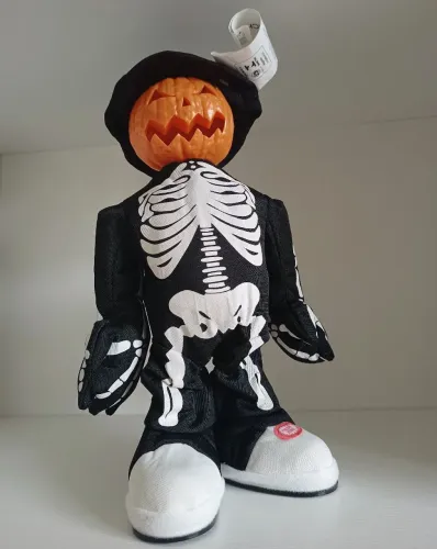 Decoração de Halloween Esqueleto Cabeça de Abóbora Brinquedo Eletrônico 