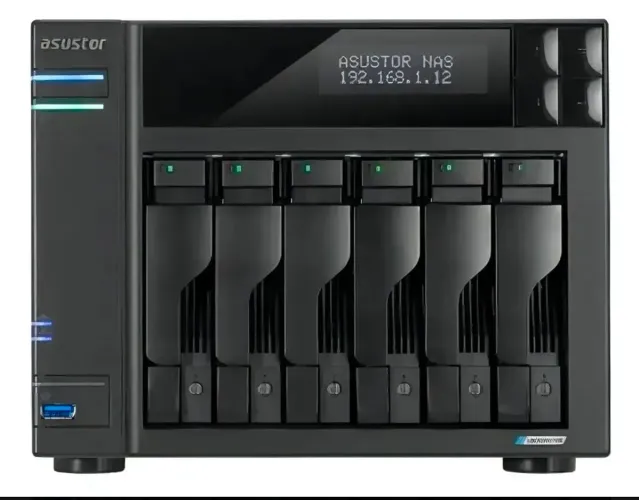 Servidor NAS Asustor Lockerstor 6 AS6706T 6 Baias 120TB Intel Celeron