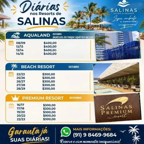 ALUGUEL DE DIÁRIAS RESORTS DE SALINAS