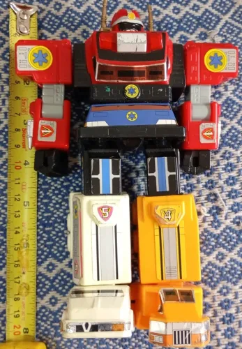 Boneco Power Rangers Rescue Lightspeed Megazord, Bandai 1999
