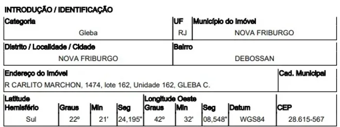 Terreno de leilão em Debossan / NOVA FRIBURGO / RJ | Venda Online