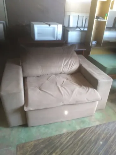 SOFA CAMA 2 LUGARES MARRON ( USADO ).