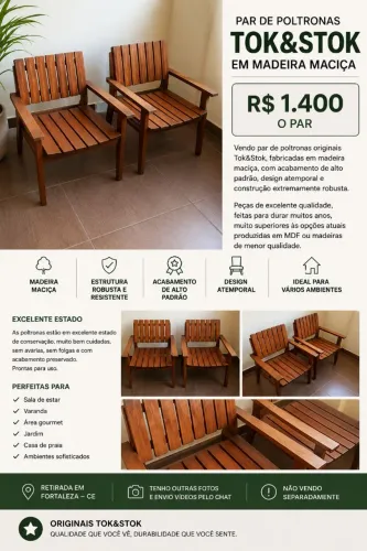 Poltronas Tock stock madeira