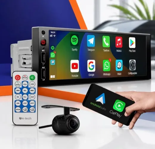 Central multimídia 6 polegadas 1 dim com CarPlay sem fio