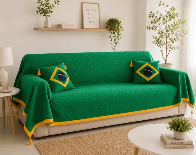 Manta para sofá Brasil
