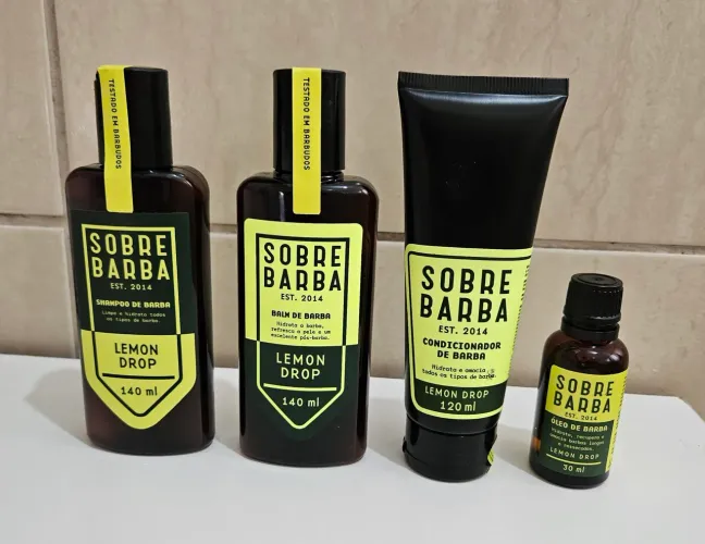 Shampoo, Balm, Condicionador e Óleo de barba 