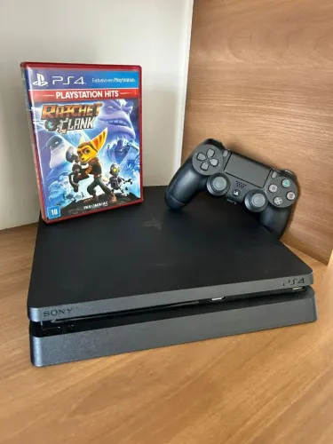 Playstation 4 Slim Memória 1TB Completo! (Aceito Cartão)