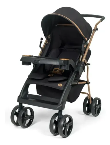 Carrinho de Bebê Tutti Baby Bolt Preto/Dourado/Cobre - Excelente Estado