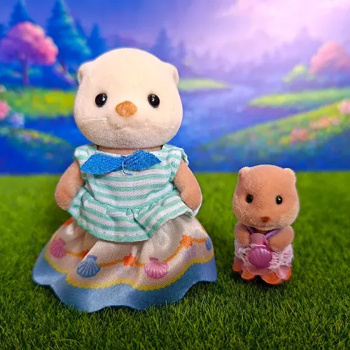 Sylvanian Families - Irmãs Lontra com Acessórios