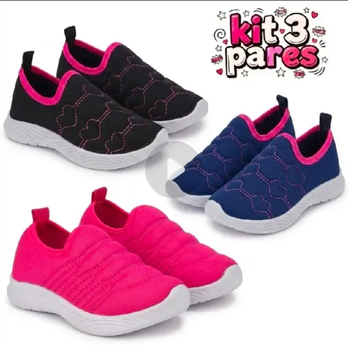 Kit 3 Tênis infantil
