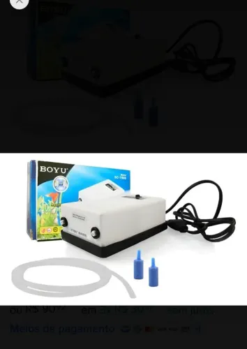 Compressor De Ar Boyu Sc-7500 2 Saídas Borbulhas Aquario