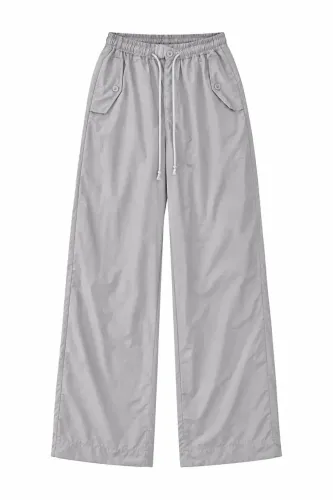 Calça Wide Leg Cinza 