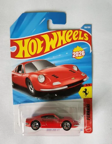 Miniatura Hot Wheels Ferrari Dino 208 GT Vermelho