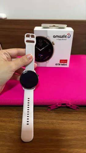 Relógio smartwatch amazfit gtr mini rosa